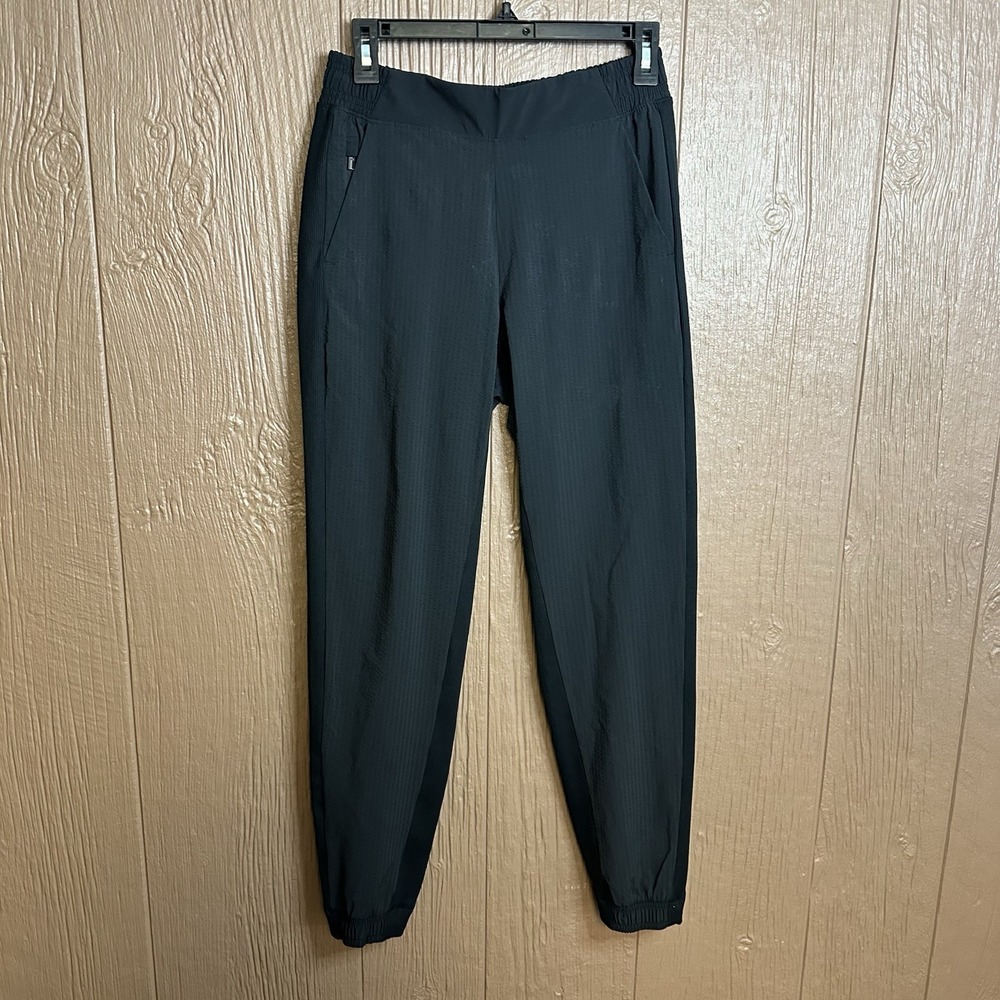 Athleta Textured Brooklyn Pant Joggers Black Size 0 Zipper Pockets Athletic